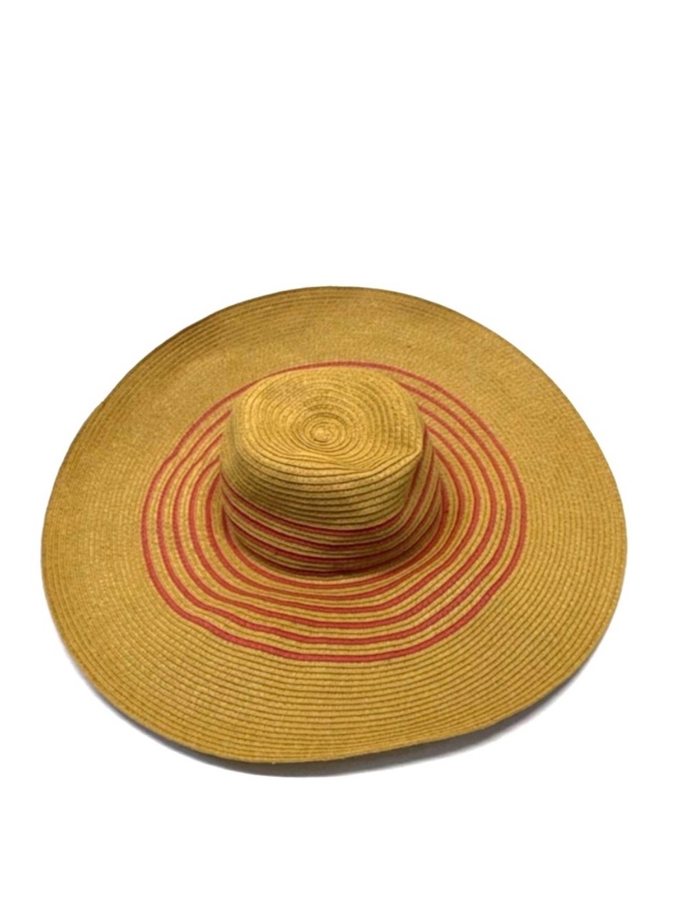 J. Crew Wide Brim Straw Hat with Rust Accent